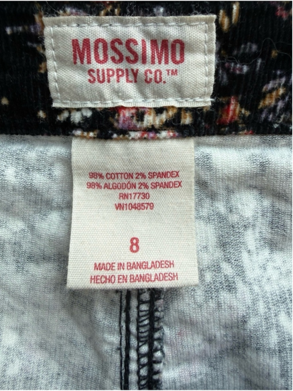 Mossimo Supply Co. Black Floral Mini Skirt with Pink & Rust Blooms Size 8 - Picture 4 of 13
